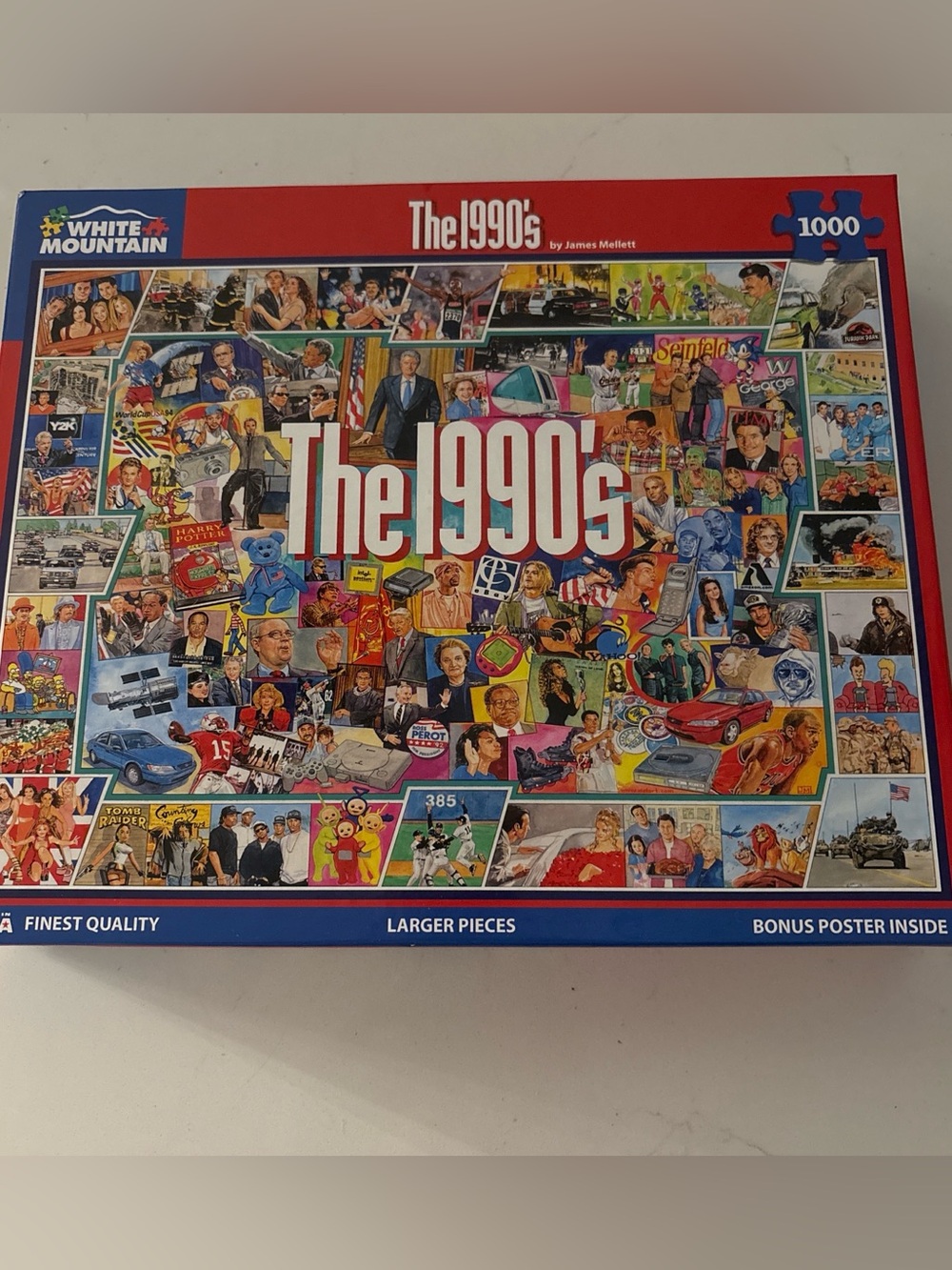 White Mountain Puzzles 1990’s Decade 1000 Large Pieces EUC